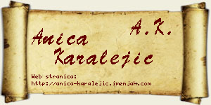 Anica Karalejić vizit kartica